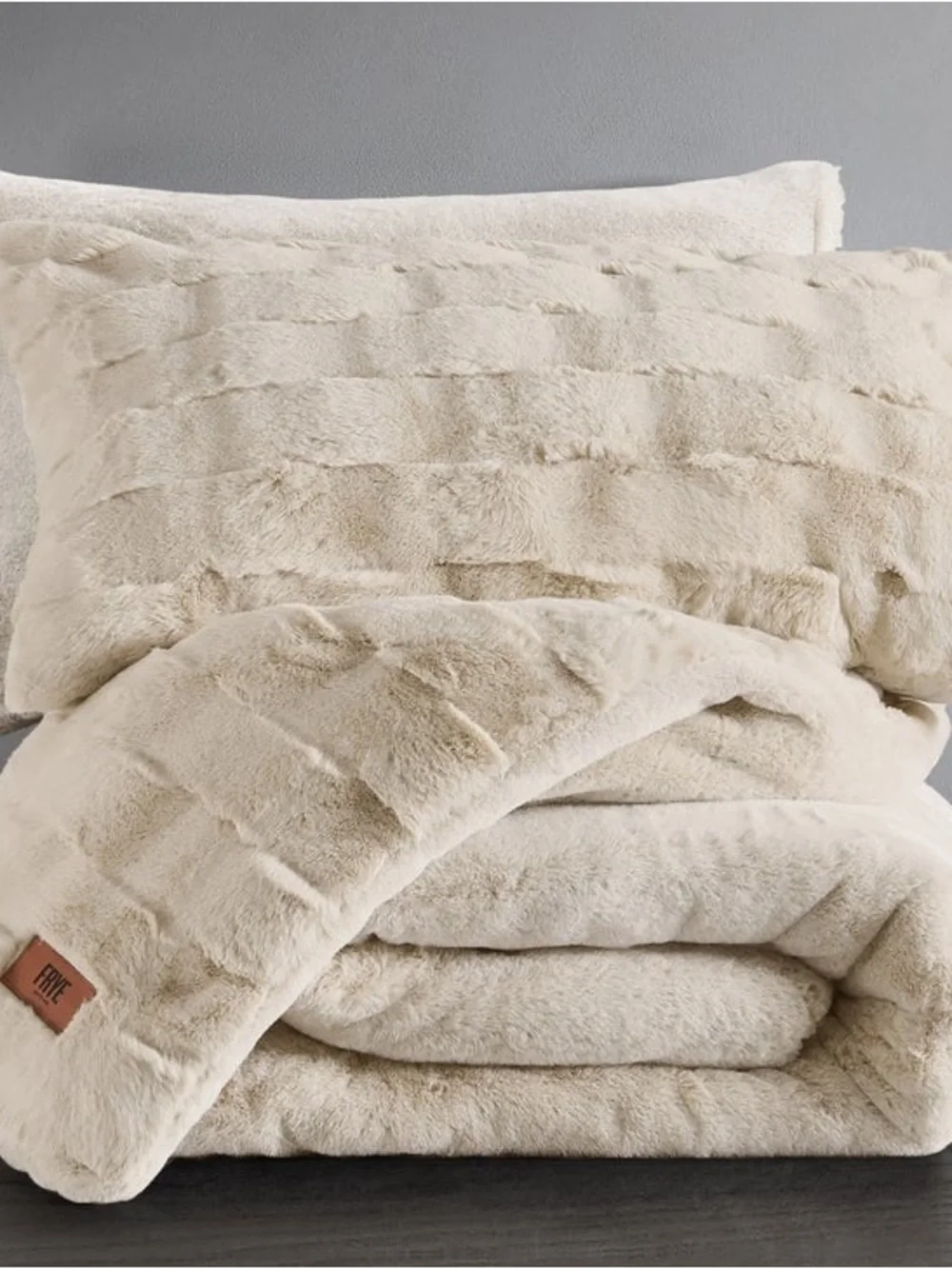 FRYE Faux Fur Comforter Set, 3-piece Set Queen Size